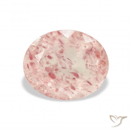 4.13ct طبيعي وردي فاتح كوارتز الفراولة, بيضوي, شفاف