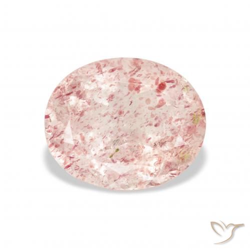 3.86ct طبيعي وردي فاتح كوارتز الفراولة, بيضوي, شفاف