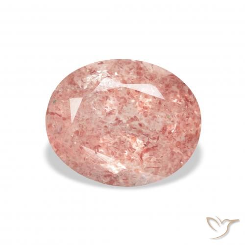 3.74ct طبيعي وردي فاتح كوارتز الفراولة, بيضوي, شفاف