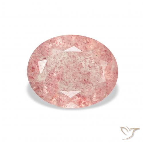 2.48ct طبيعي وردي فاتح كوارتز الفراولة, بيضوي, شفاف
