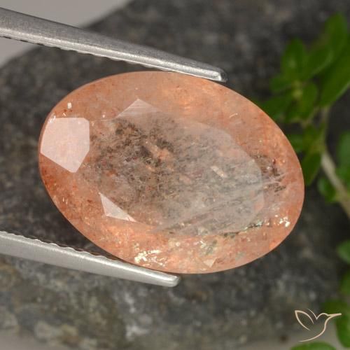 حجر الشمس Medium Light-Orange طبيعي، بيضوي، 5.54 قيراط، نصف شفاف