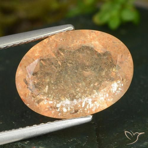 4.99ct طبيعي برتقالى محمر حجر الشمس, بيضوي, شفاف