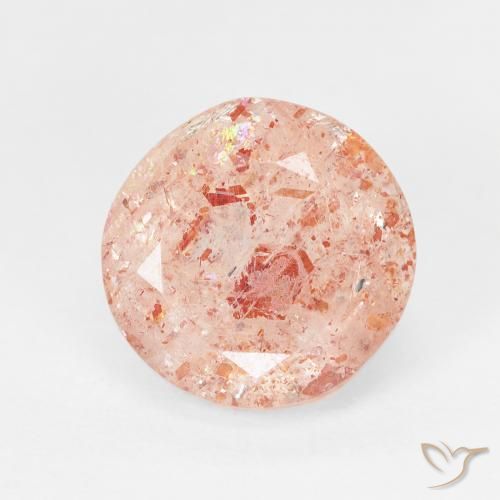 حجر الشمس Light Grapefruit Pink طبيعي، دائري، 3.45 قيراط، شفاف
