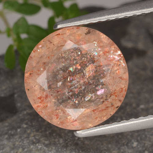 حجر الشمس برتقالي فاتح طبيعي، قصة دائرى، 3.06 قيراط، نصف شفاف