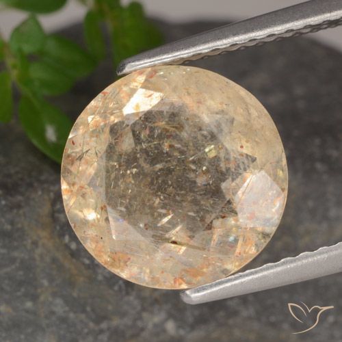 3.49ct طبيعي برتقالى كنتالوبى حجر الشمس, دائري, شفاف