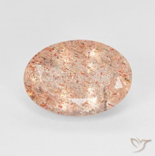 5.74ct طبيعي برتقالى خوخى حجر الشمس, بيضوي, شفاف