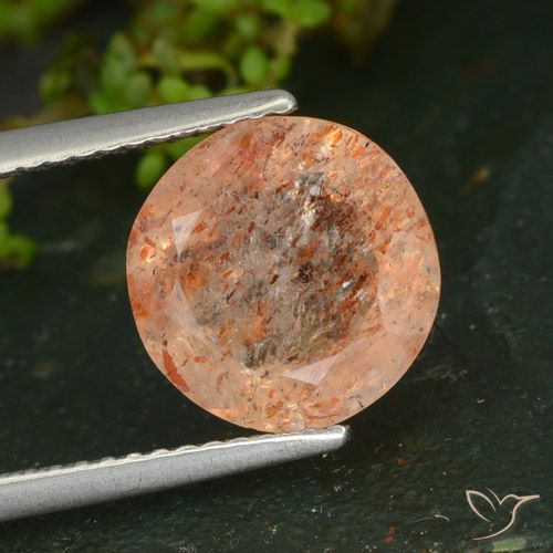 3.24ct طبيعي برتقالي فاتح حجر الشمس, دائري, شفاف, Photo A