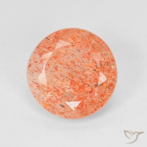 3.19ct طبيعي برتقالى زنجبيلى حجر الشمس, دائري, نصف شفاف