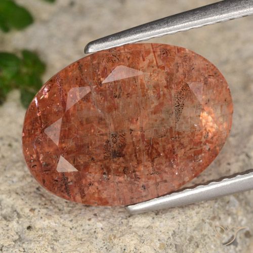 6.46ct طبيعي برتقالى الجريب فروت حجر الشمس, بيضوي, نصف شفاف