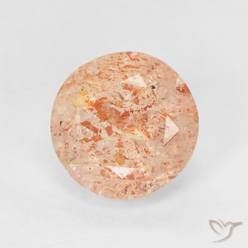 2.45ct طبيعي برتقالي فاتح حجر الشمس, دائري, نصف شفاف
