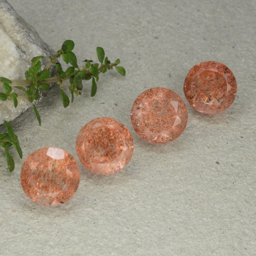 أحجار حجر الشمس برتقالى محمر طبيعية، قصة دائرى، نصف شفاف، وزنها 10.77 قيراط