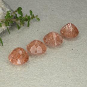 أحجار حجر الشمس برتقالى محمر طبيعية، قصة دائرى، نصف شفاف، وزنها 10.77 قيراط