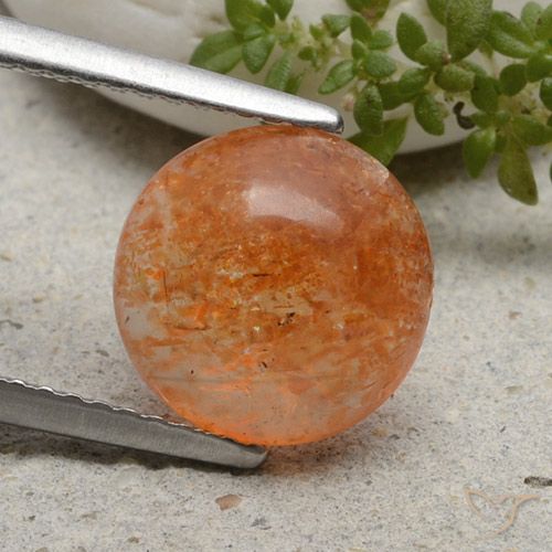 2.49ct طبيعي برتقالى متوسط حجر الشمس, دائري, نصف شفاف