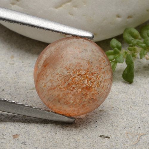 1.99ct طبيعي برتقالي فاتح حجر الشمس, دائري, نصف شفاف