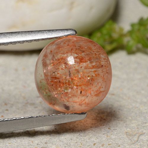 2.12ct طبيعي برتقالى الجريب فروت حجر الشمس, دائري, نصف شفاف