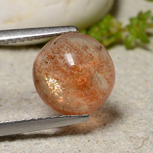 2.19ct طبيعي برتقالى دافئ حجر الشمس, دائري, نصف شفاف