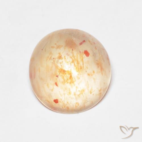 2.14ct طبيعي برتقالى كنتالوبى حجر الشمس, دائري, نصف شفاف