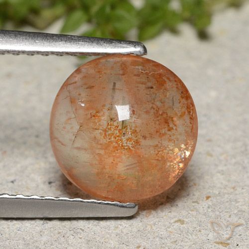 2.00ct طبيعي برتقالى متوسط حجر الشمس, دائري, نصف شفاف