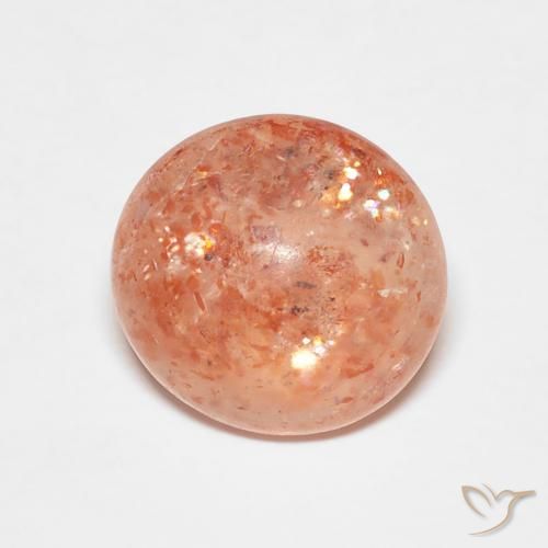2.03ct طبيعي برتقالى محمر حجر الشمس, دائري, نصف شفاف