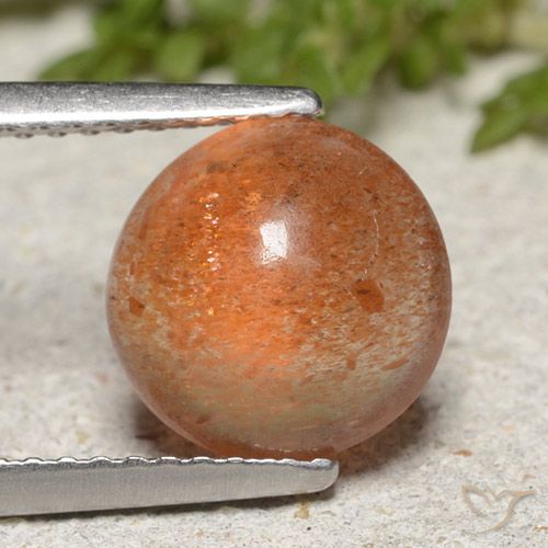 2.00ct طبيعي برتقالى متوسط حجر الشمس, دائري, نصف شفاف, Photo A