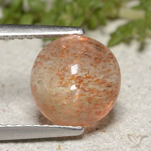 1.95ct طبيعي برتقالى دافئ حجر الشمس, دائري, نصف شفاف