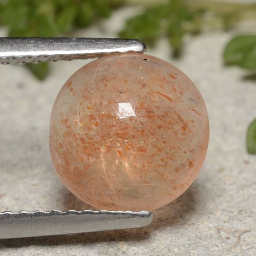 2.07ct طبيعي برتقالى النمر فاتح حجر الشمس, دائري, نصف شفاف