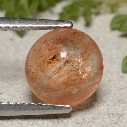 2.12ct طبيعي برتقالى متوسط حجر الشمس, دائري, نصف شفاف