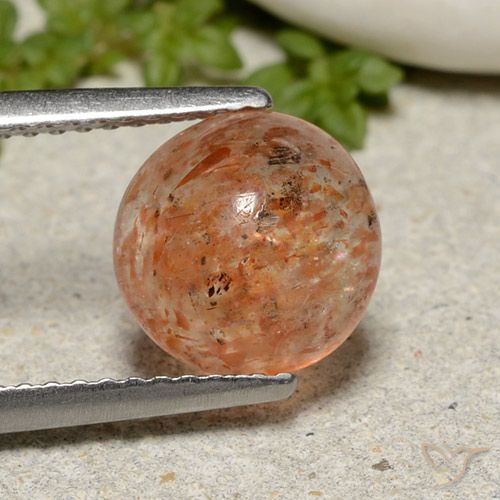 2.04ct طبيعي برتقالى محمر حجر الشمس, دائري, نصف شفاف, Photo A