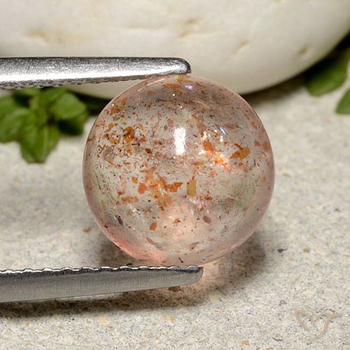 2.30ct طبيعي برتقالي فاتح حجر الشمس, دائري, نصف شفاف