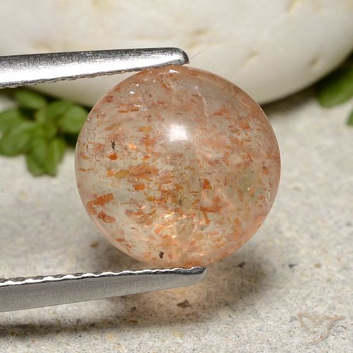 2.24ct طبيعي برتقالي فاتح حجر الشمس, دائري, نصف شفاف