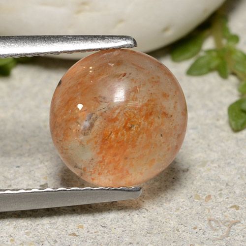 2.53ct طبيعي برتقالى دافئ حجر الشمس, دائري, نصف شفاف
