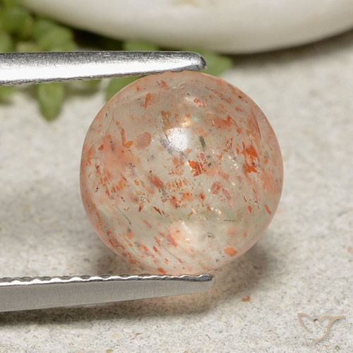 2.22ct طبيعي برتقالي فاتح حجر الشمس, دائري, نصف شفاف