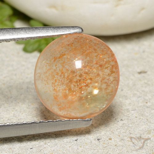 1.85ct طبيعي برتقالى كنتالوبى حجر الشمس, دائري, نصف شفاف