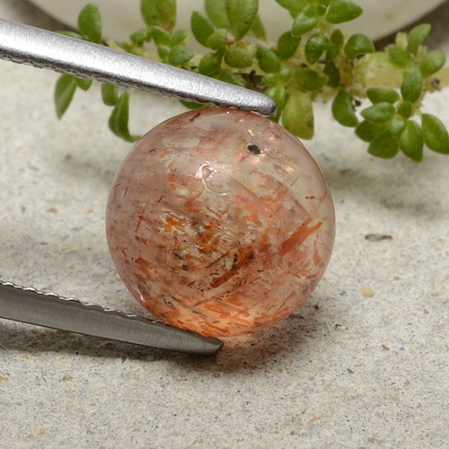 حجر الشمس برتقالى دافئ طبيعي، قصة دائرى، 2.65 قيراط، نصف شفاف