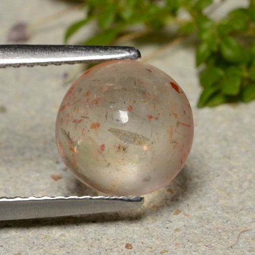 2.37ct طبيعي برتقالي فاتح حجر الشمس, دائري, نصف شفاف