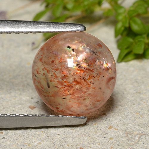 2.24ct طبيعي برتقالى الجريب فروت حجر الشمس, دائري, نصف شفاف