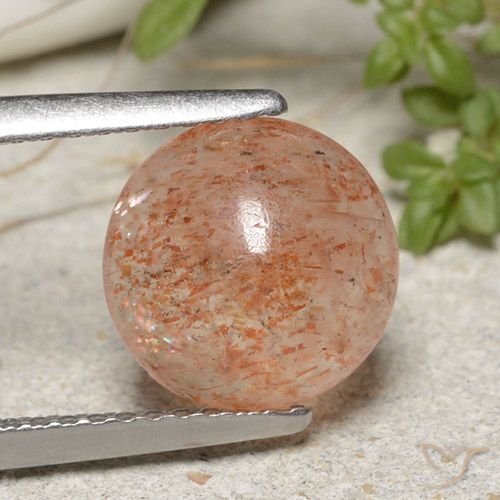 2.10ct طبيعي برتقالى النمر فاتح حجر الشمس, دائري, نصف شفاف