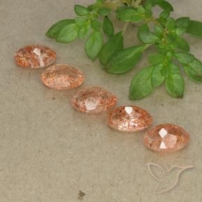 أحجار حجر الشمس برتقالى زنجبيلى طبيعية، قصة بيضاوى، نصف شفاف، وزنها 3.60 قيراط