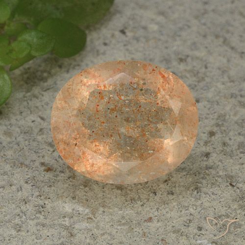 4.98ct طبيعي برتقالى خوخى فاتح حجر الشمس, بيضوي, نصف شفاف