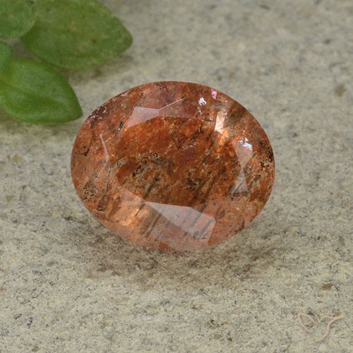 4.33ct طبيعي برتقالى متوسط حجر الشمس, بيضوي, نصف شفاف
