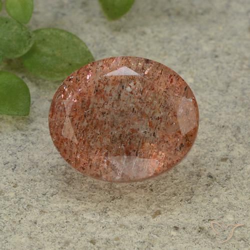 5.46ct طبيعي برتقالى متوسط حجر الشمس, بيضوي, نصف شفاف