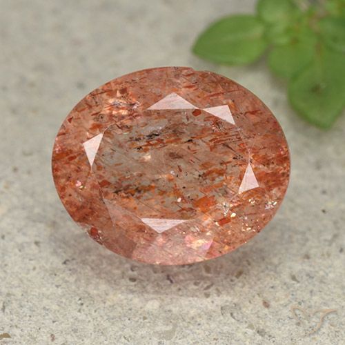 4.63ct طبيعي برتقالى دافئ حجر الشمس, بيضوي, نصف شفاف
