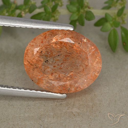 4.72ct طبيعي برتقالى متوسط حجر الشمس, بيضوي, نصف شفاف