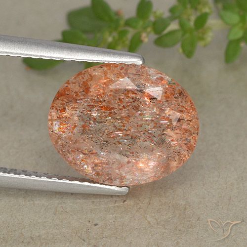 3.73ct طبيعي برتقالى زنجبيلى حجر الشمس, بيضوي, نصف شفاف