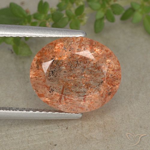 4.87ct طبيعي برتقالى فاتح-متوسط حجر الشمس, بيضوي, نصف شفاف