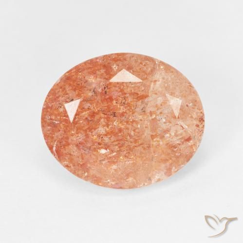 4.38ct طبيعي Medium Light-Orange حجر الشمس, بيضوي, نصف شفاف