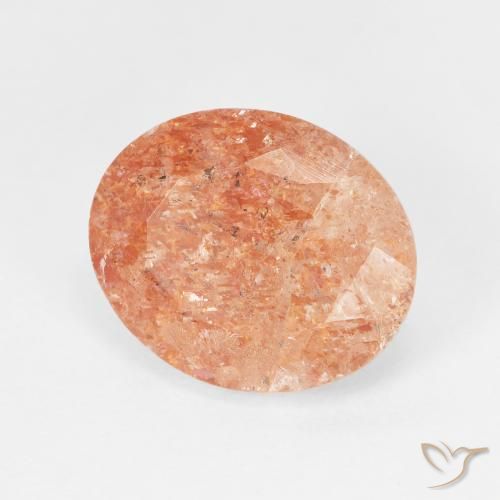 حجر الشمس Medium Light-Orange طبيعي، بيضوي، 4.38 قيراط، نصف شفاف