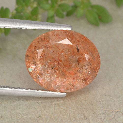 4.29ct طبيعي برتقالى الجريب فروت حجر الشمس, بيضوي, نصف شفاف