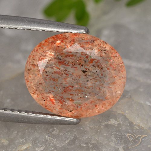 4.55ct طبيعي برتقالى فاتح-متوسط حجر الشمس, بيضوي, نصف شفاف