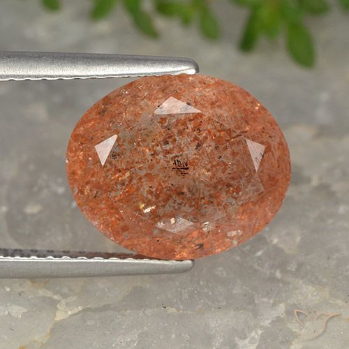 4.34ct طبيعي برتقالى الجريب فروت حجر الشمس, بيضوي, نصف شفاف, Photo A